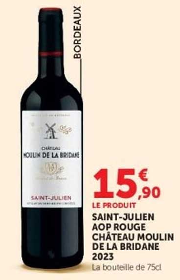 SAINT-JULIEN AOP ROUGE CHÂTEAU MOULIN DE LA BRIDANE 2023