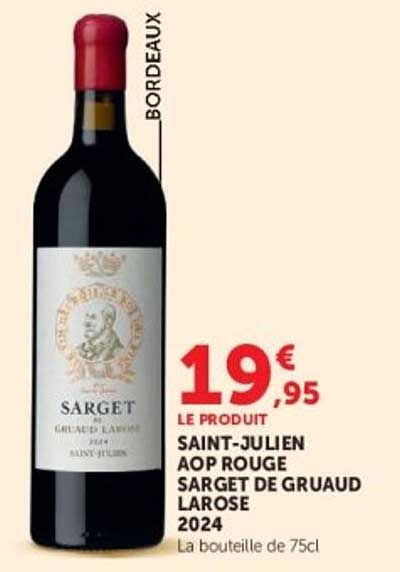 SAINT-JULIEN AOP ROUGE SARGET DE GRUAUD LAROSE 2024