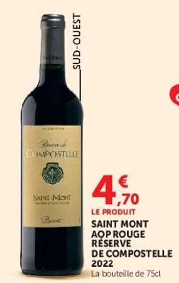 SAINT MONT AOP ROUGE RESERVE DE COMPOSTELLE 2022