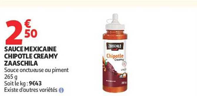 SAUCE MEXICAINE CHIPOTLE CREAMY ZAASCHILA
