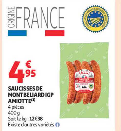 SAUCISSES DE MONTBELIARD IGP AMIOTTE(1)