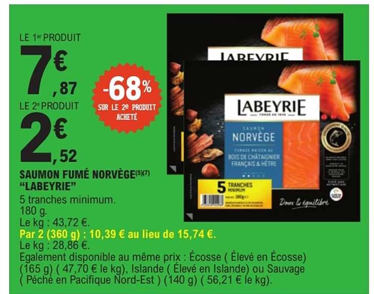 SAUMON FUMÉ NORVÈGE(5x7) “LABEYRIE”