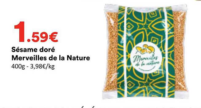 Sésame doré Merveilles de la Nature 400g - 3,98€/kg