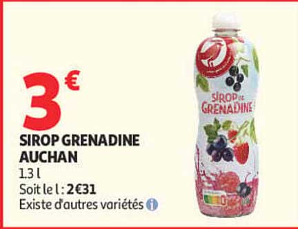 SIROP GRENADINE AUCHAN