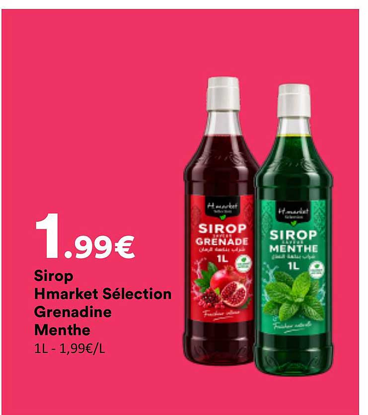 Sirop Hmarket Sélection Grenadine Menthe