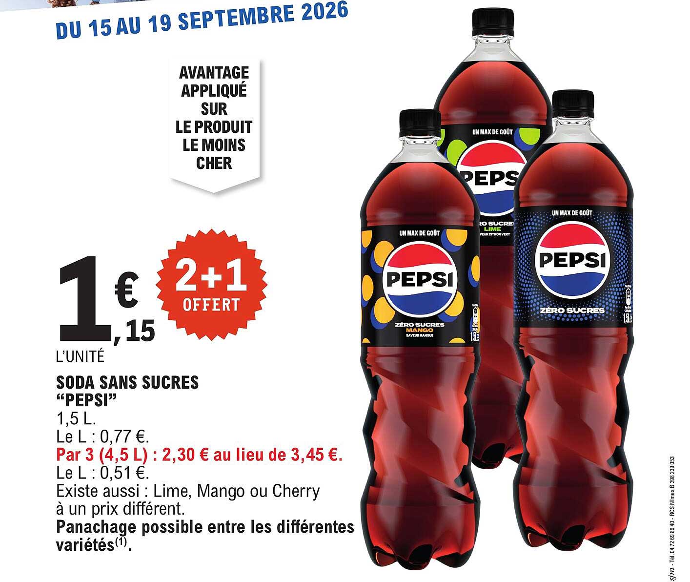 SODA SANS SUCRES “PEPSI”