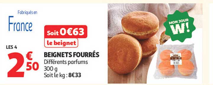 Soit 0€63 le beignet