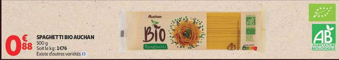 SPAGHETTI BIO AUCHAN