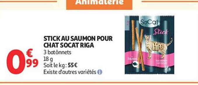 STICK AU SAUMON POUR CHAT SOCAT RIGA