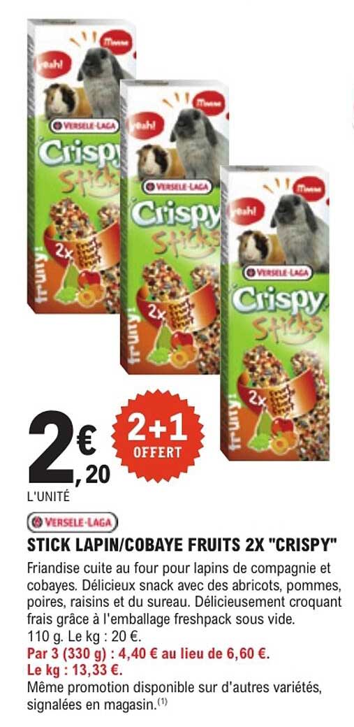 STICK LAPIN/COBAYE FRUITS 2X "CRISPY"