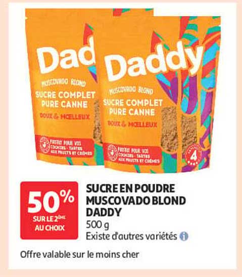 SUCRE EN POUDRE MUSCOVADO BLOND DADDY 500 g