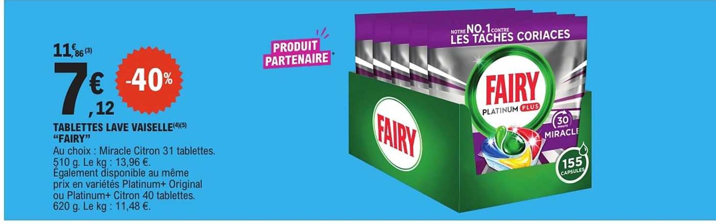 TABLETTES LAVE VAISSELLE “FAIRY”