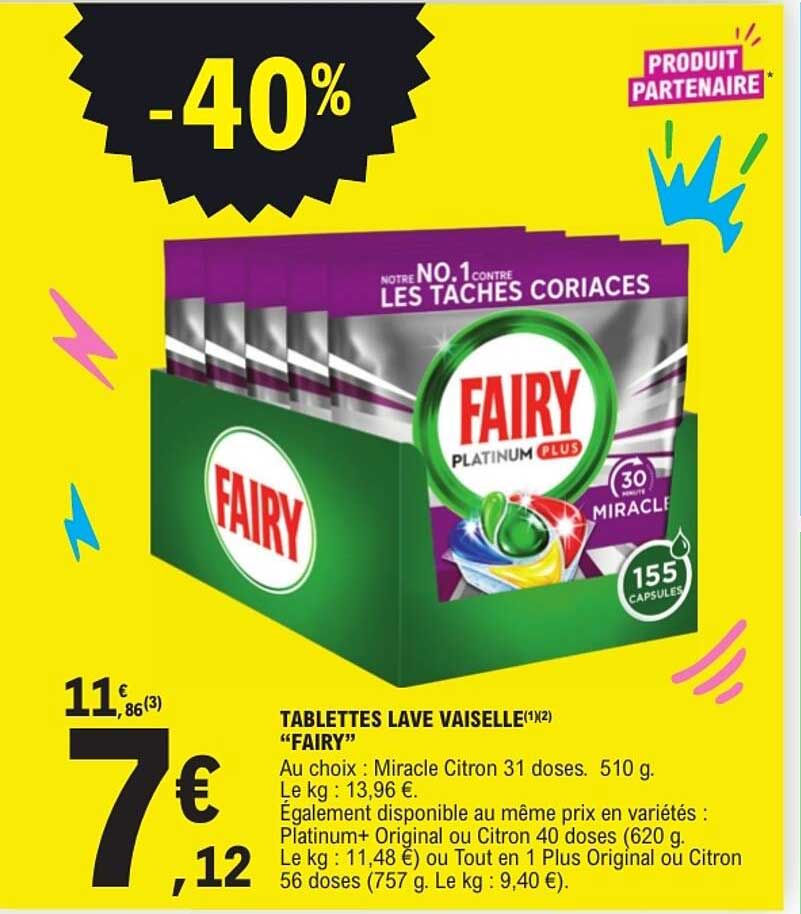 TABLETTES LAVE VAISSELLE FAIRY