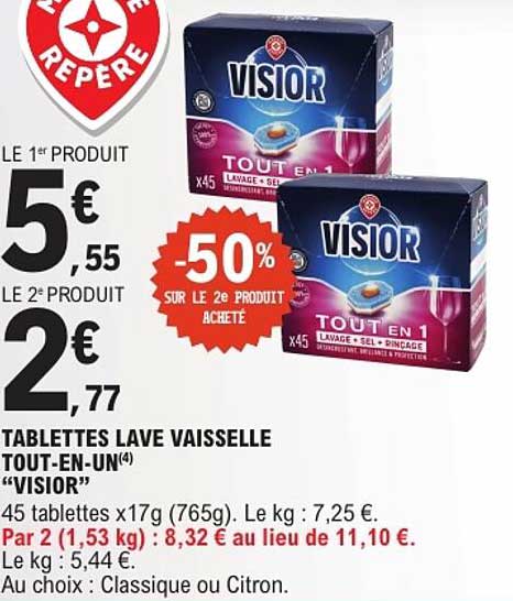 TABLETTES LAVE VAISSELLE TOUT-EN-UN(4) “VISIOR”