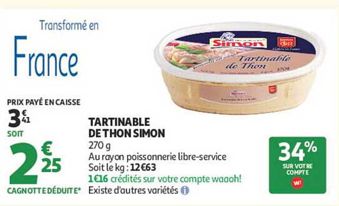 TARTINABLE DE THON SIMON