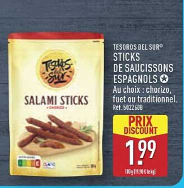 TESOROS DEL SUR® STICKS DE SAUCISSONS ESPAGNOLS
