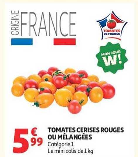 TOMATES CERISES ROUGES OU MÉLANGÉES