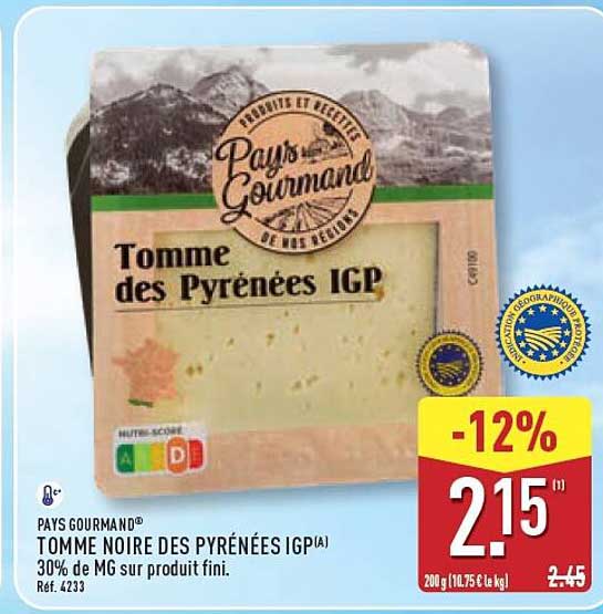 TOMME NOIRE DES PYRENEES IGP