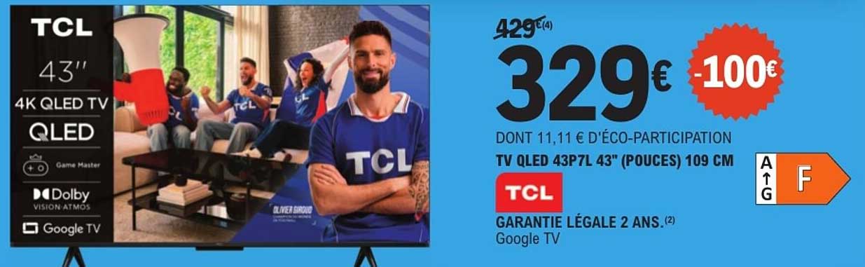 TV QLED 43P7L 43'' (pouces) 109 cm
