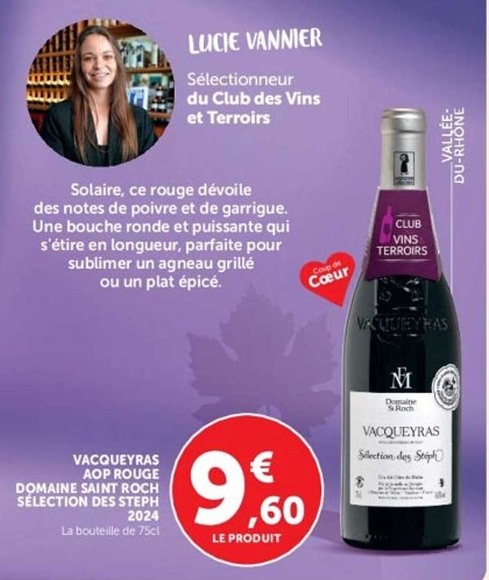 VACQUEYRAS AOP ROUGE DOMAINE SAINT ROCH SÉLECTION DES STEPH 2024