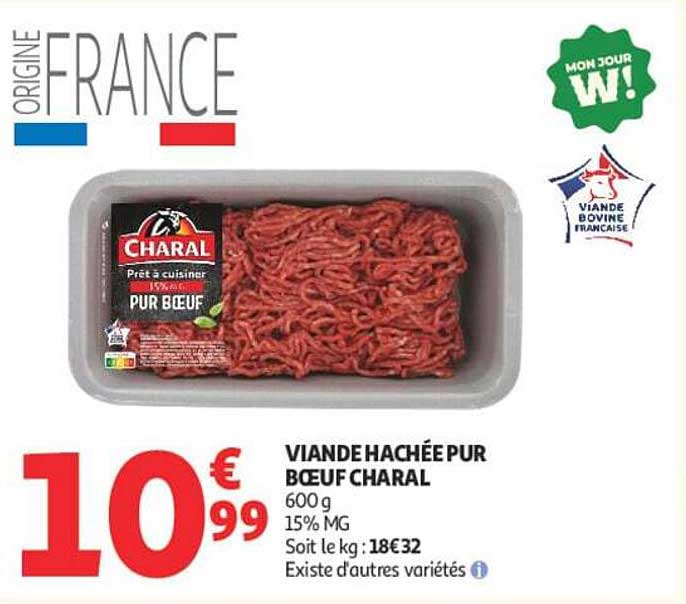 VIANDE HACHÉE PUR BOEUF CHARAL
