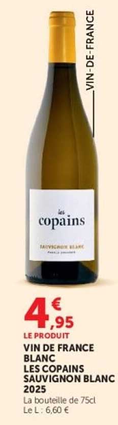 VIN DE FRANCE BLANC LES COPAINS SAUVIGNON BLANC 2025