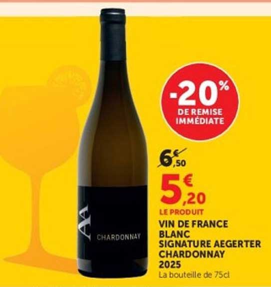 VIN DE FRANCE BLANC SIGNATURE AEGERTER CHARDONNAY 2025