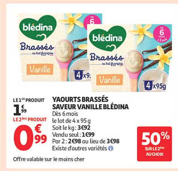 YAOURTS BRASSÉS SAVEUR VANILLE BLÉDINA