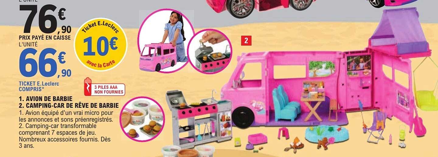 1. AVION DE BARBIE 2. CAMPING-CAR DE RÊVE DE BARBIE