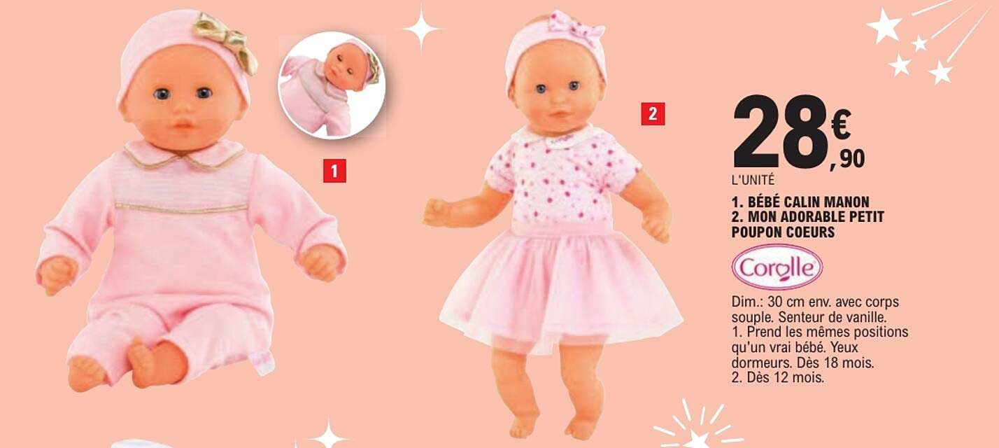 1. BÉBÉ CALIN MANON 2. MON ADORABLE PETIT POUPON COEURS