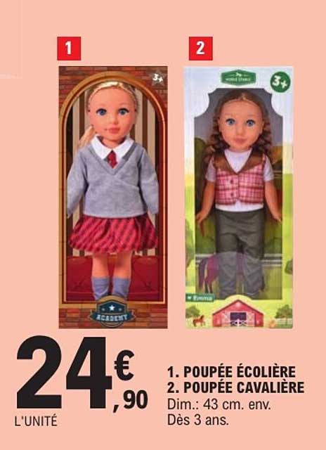 1. POUPÉE ÉCOLIÈRE 2. POUPÉE CAVALIÈRE