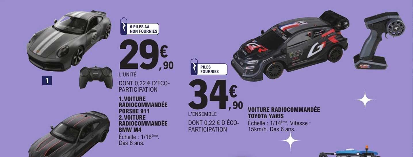 1. VOITURE RADIOCOMMANDÉE PORSCHE 911 2. VOITURE RADIOCOMMANDÉE BMW M4