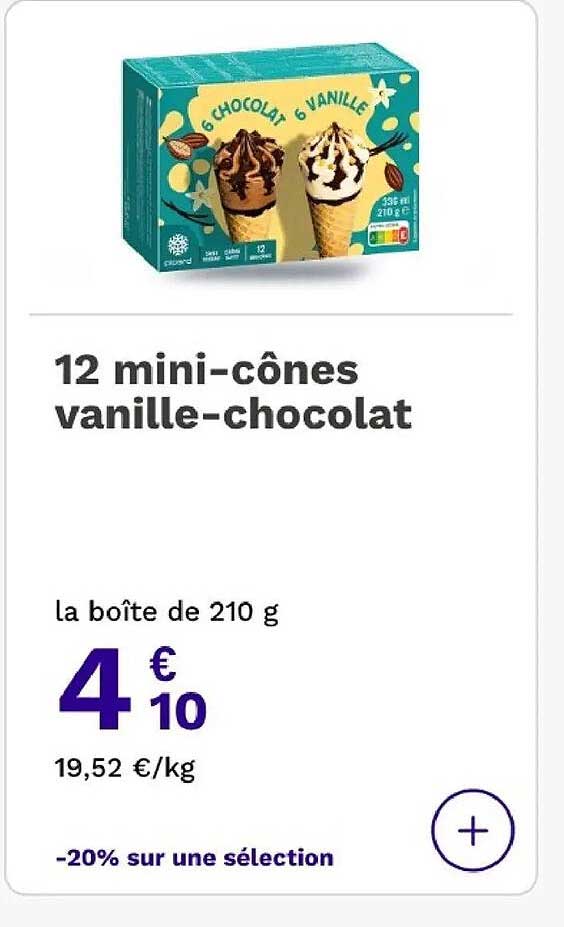 12 mini-cônes vanille-chocolat