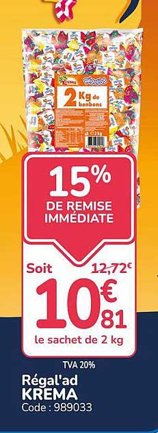 15% DE REMISE IMMÉDIATE