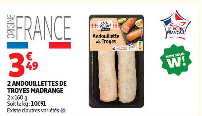 2 ANDOUILLETTES DE TROYES MADRANGE