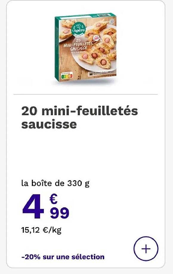 20 mini-feuilletés saucisse