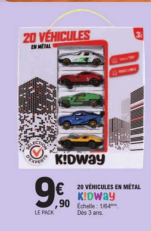 20 VÉHICULES EN MÉTAL K!DWAY
