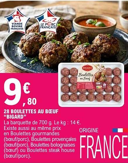 28 BOULETTES AU BŒUF “BIGARD”