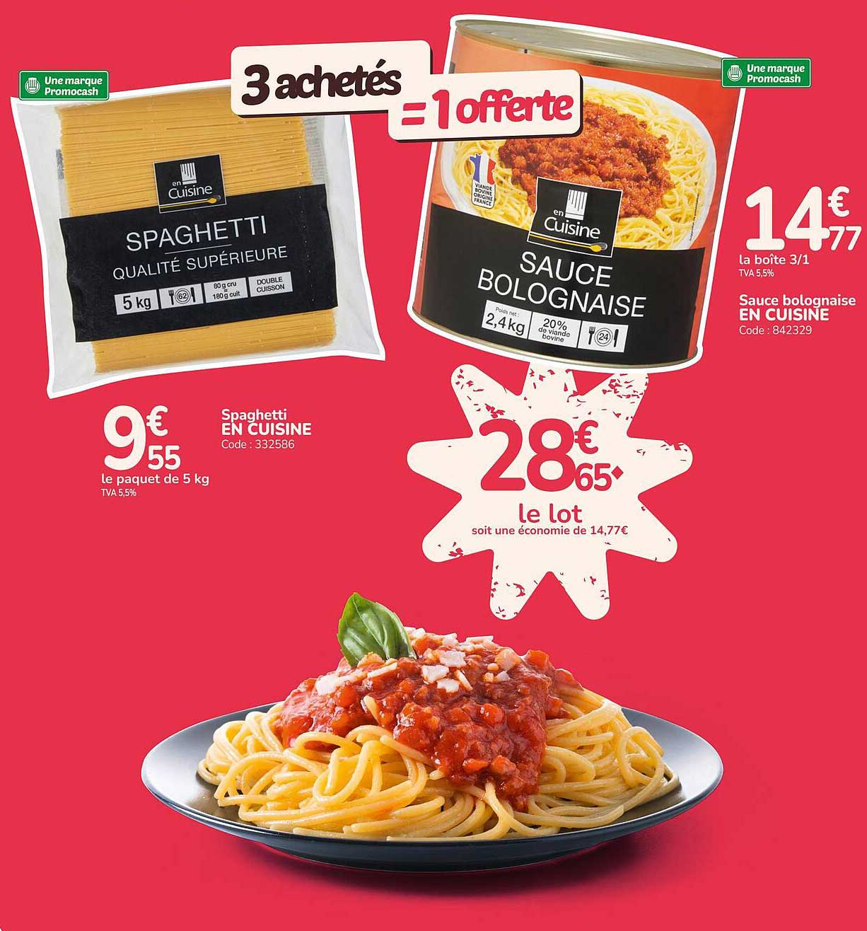 3 achetés = 1 offerte