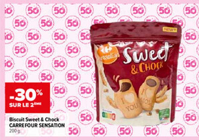 -30% SUR LE 2ÈME Biscuit Sweet & Chock CARREFOUR SENSATION 200 g