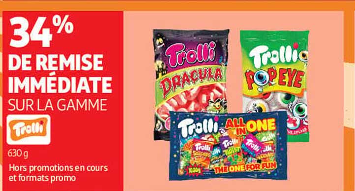 34% DE REMISE IMMÉDIATE SUR LA GAMME Trolli 630 g