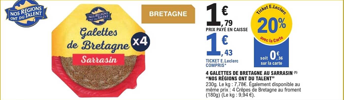 4 galettes de Bretagne au sarrasin "Nos Régions ont du Talent"