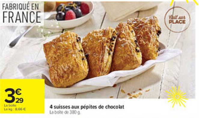 4 suisses aux pépites de chocolat