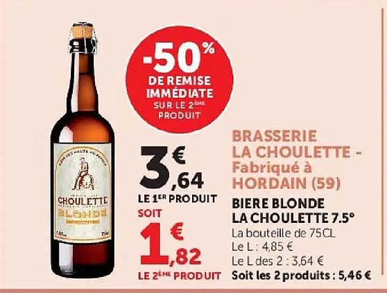 -50% DE REMISE IMMEDIATE SUR LE 2ème PRODUIT