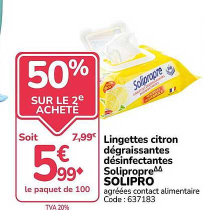 50% SUR LE 2e ACHETÉ