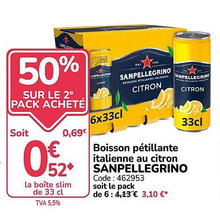 50% SUR LE 2e PACK ACHETÉ
