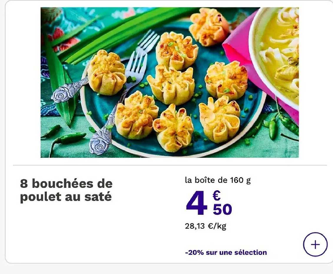 8 bouchées de poulet au saté