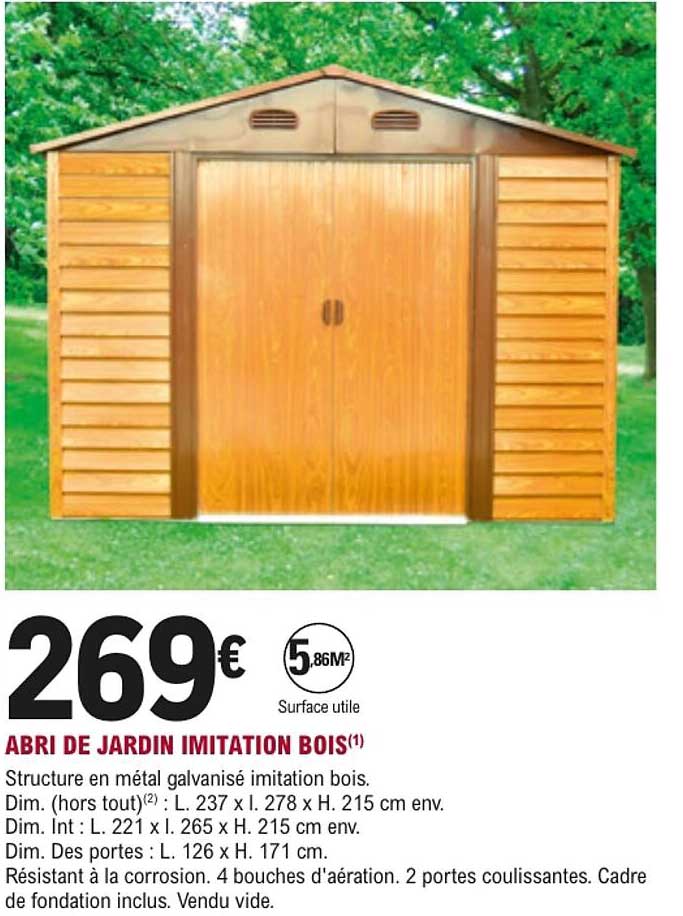 ABRI DE JARDIN IMITATION BOIS