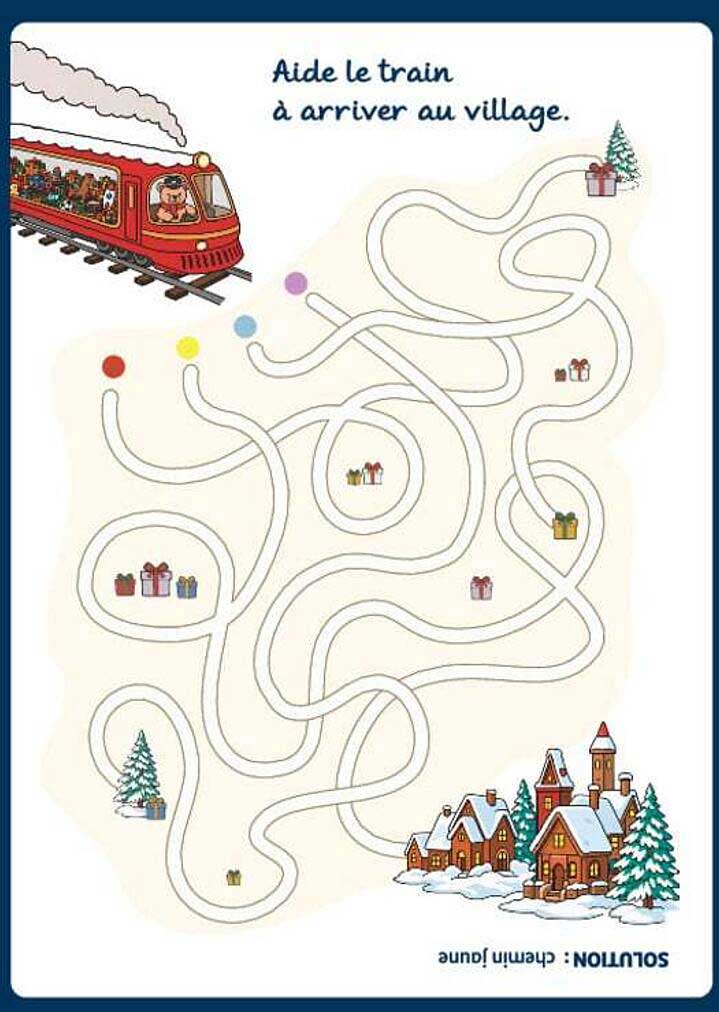 Aide le train à arriver au village.