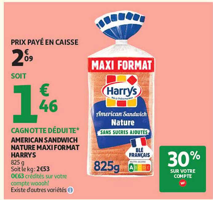 AMERICAN SANDWICH NATURE MAXIFORMAT HARRYS